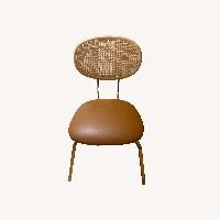 Light Brown Faux Leather Dining Chair