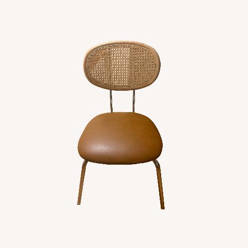 Used Light Brown Faux Leather Dining Chair  for sale on AptDeco