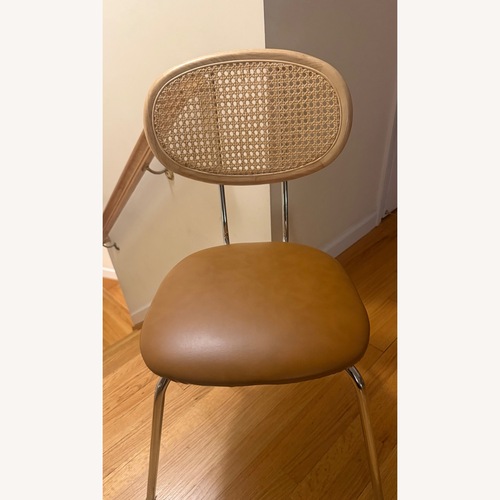 Used Light Brown Faux Leather Dining Chair for sale on AptDeco