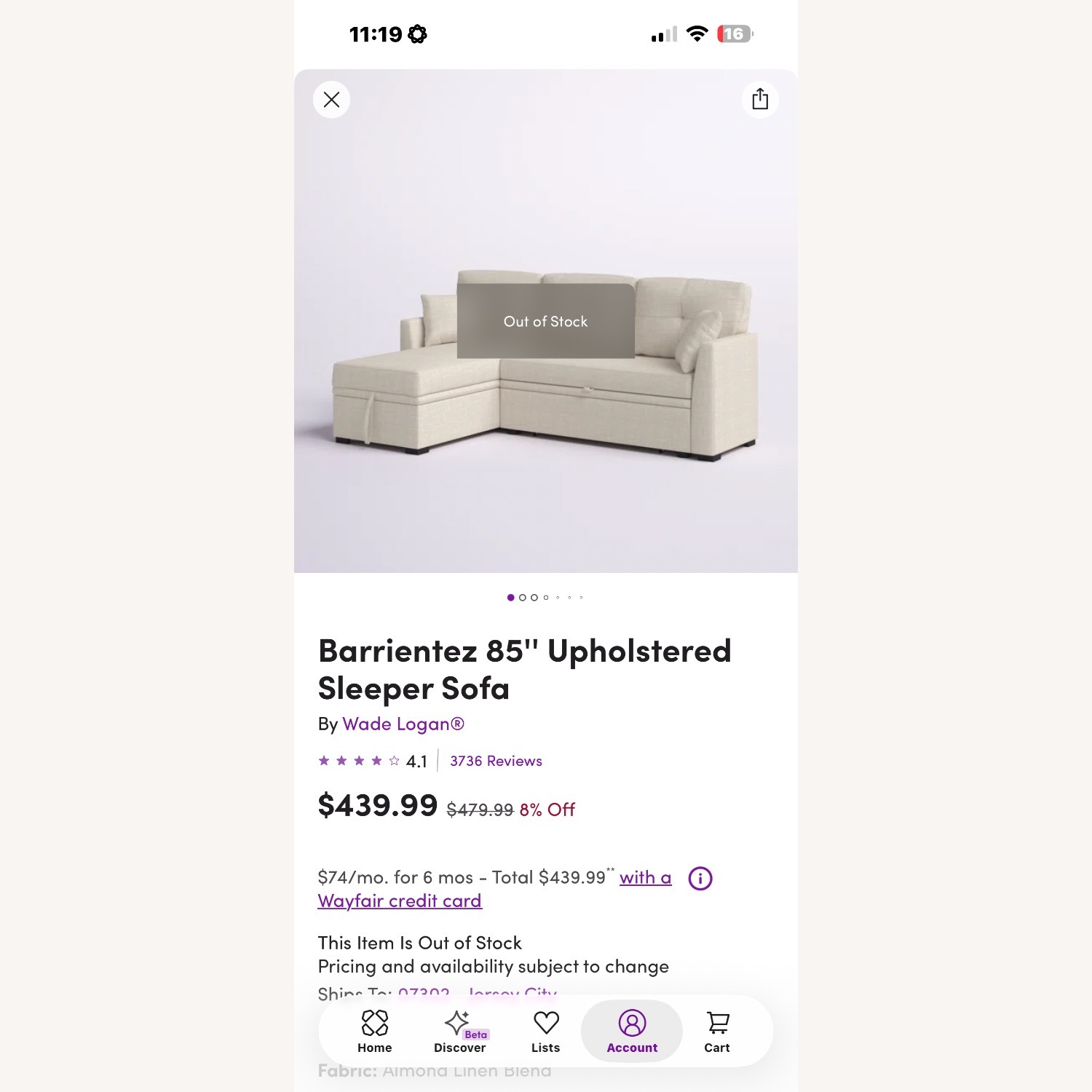 Wayfair Barrientez 85'' Upholstered Sleeper Sofa - image-3