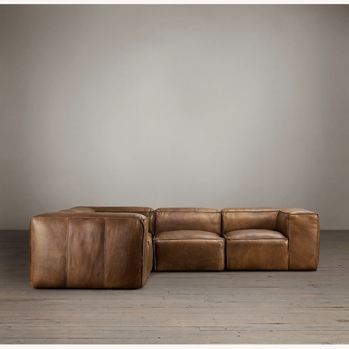Used Restoration Hardware Fulham Leather Modular Couch  for sale on AptDeco