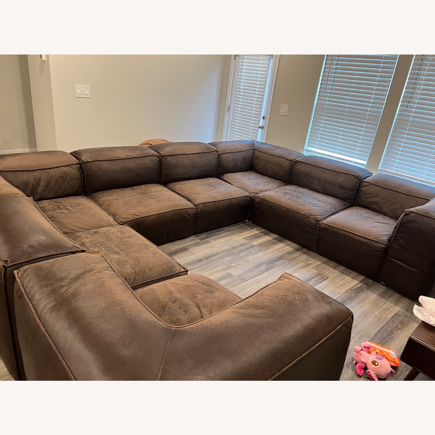 Restoration Hardware Fulham Leather Modular Couch - image-2