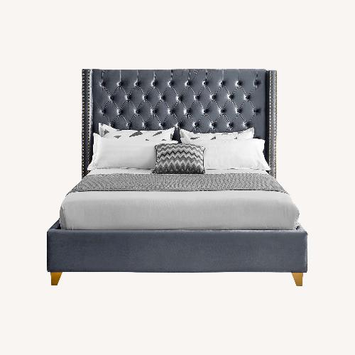 Used Joclynn Black Velvet Queen Bed for sale on AptDeco