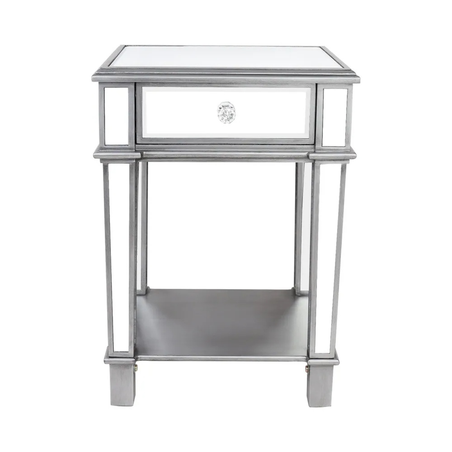 CB2 Silver Mirrored Glass Side Tables - image-5