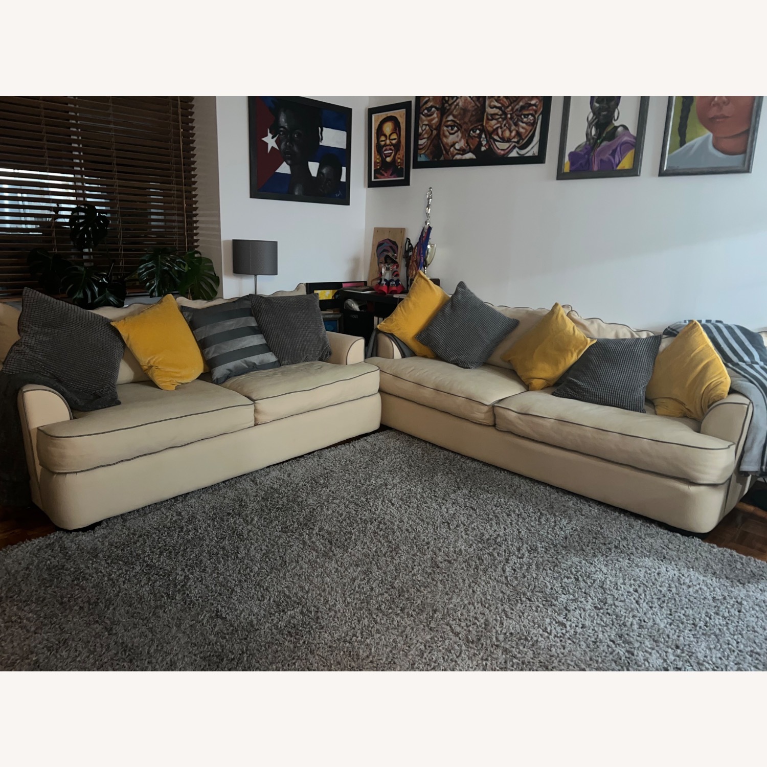 Macy's Beige 2 Seater Sofa W Pull Out Bed - image-6