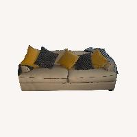 Macy's Beige Linen 3+ Seater Sofa