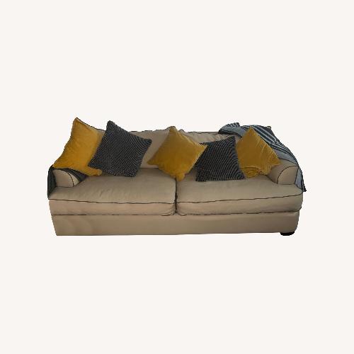 Used Macy's Beige Linen 3+ Seater Sofa for sale on AptDeco