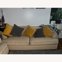 Macy's Beige Linen 3+ Seater Sofa