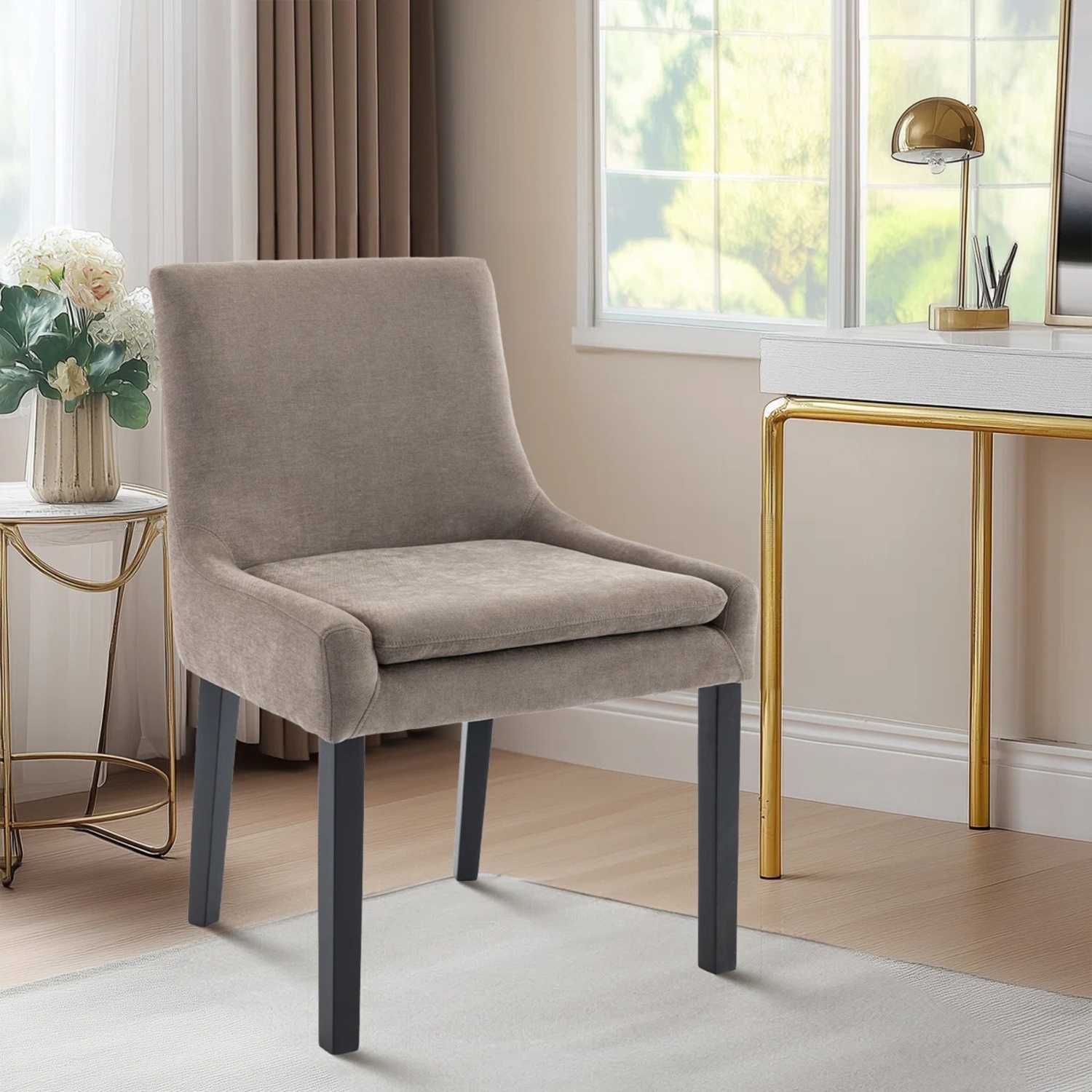 Wayfair Light Gray Wood Dining Chairs - image-4