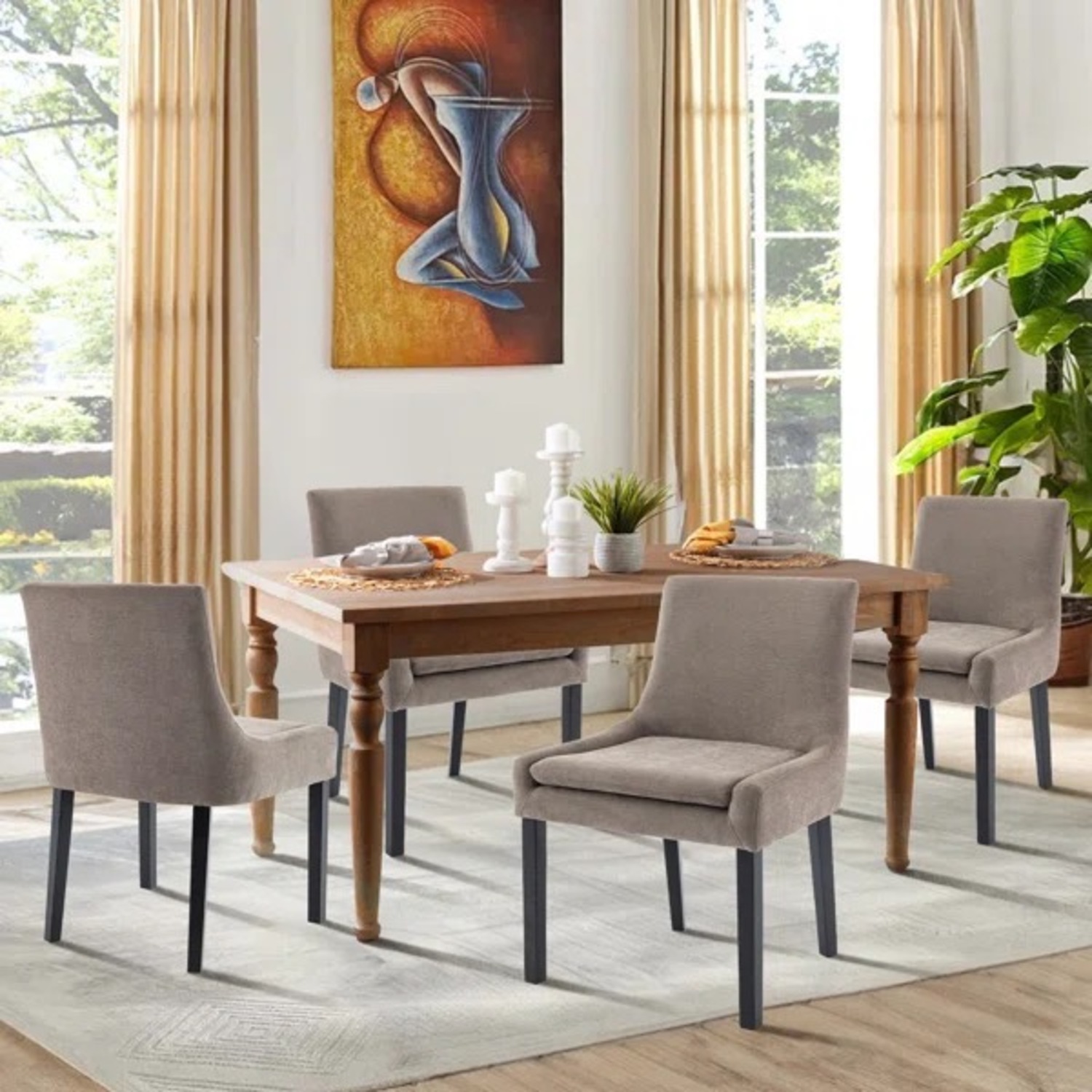 Wayfair Light Gray Wood Dining Chairs - image-3