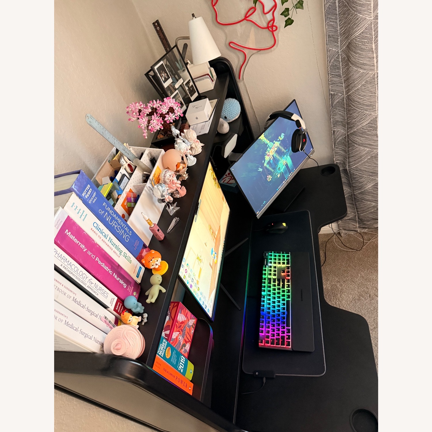 IKEA Fredde Black Wood Desk - image-3