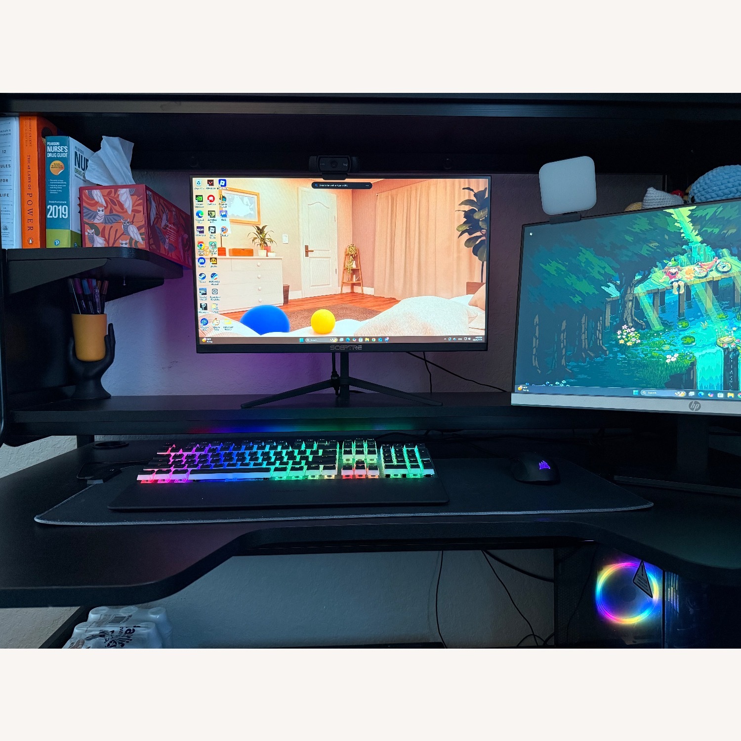 IKEA Fredde Black Wood Desk - image-4