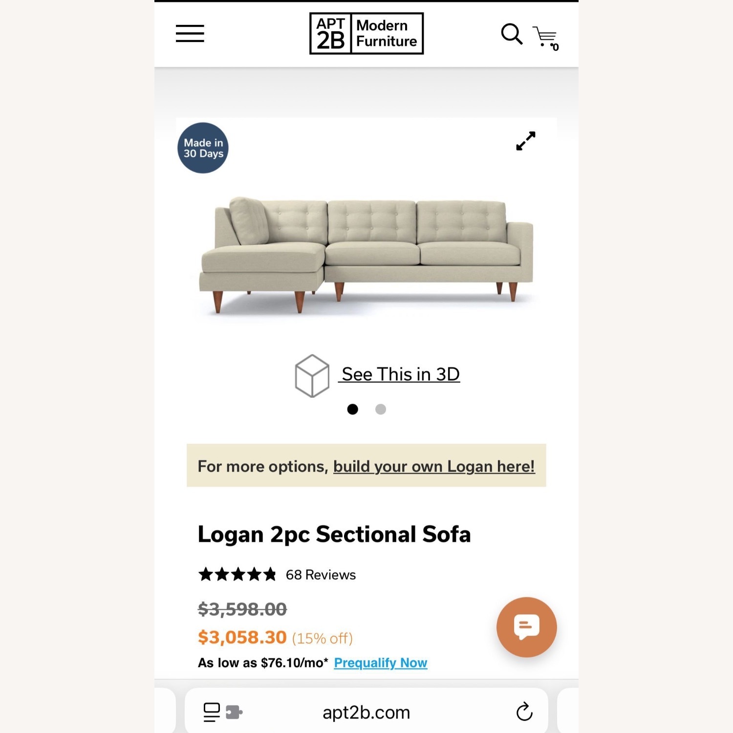 Apt2b Logan Light Gray 2 Piece Sectional - image-4