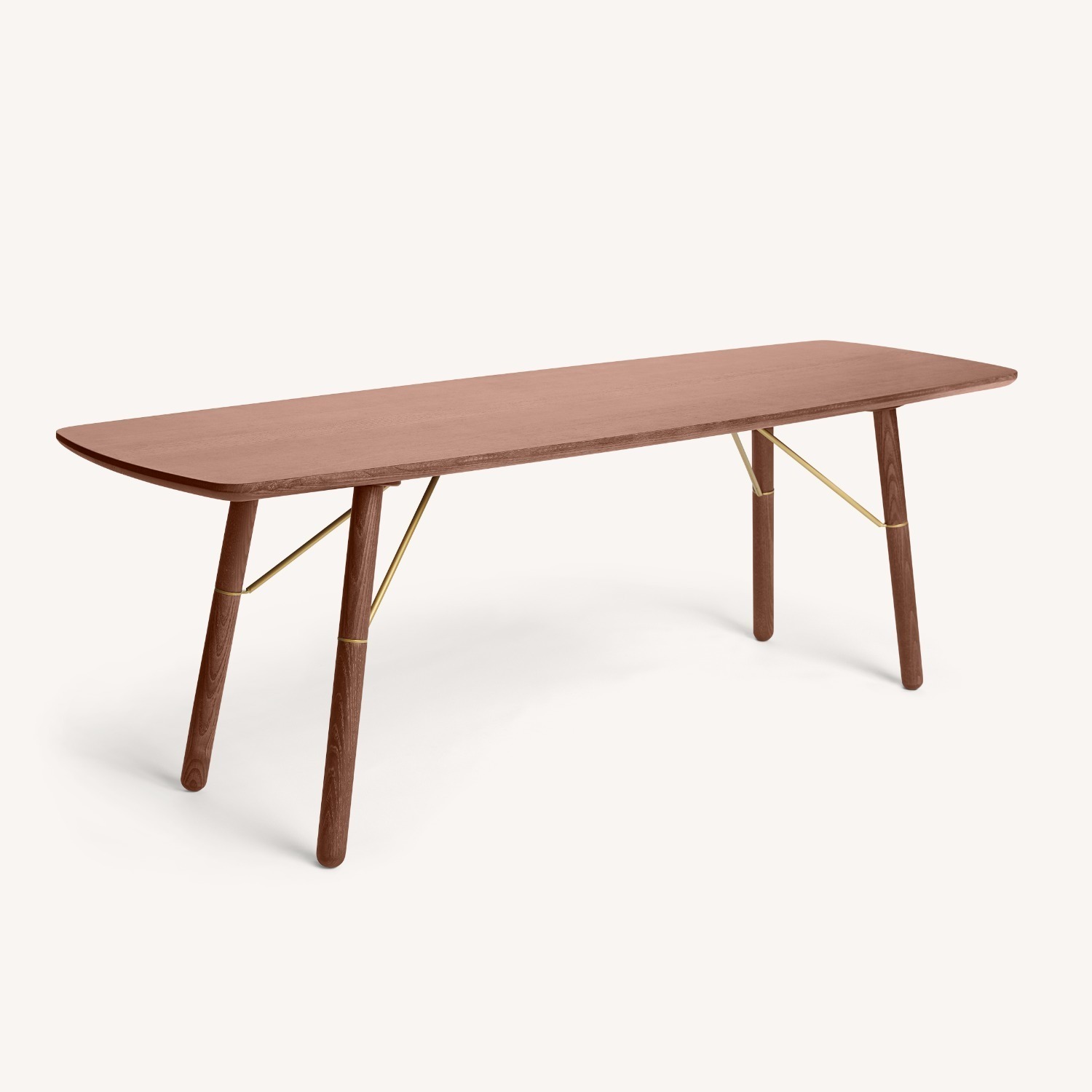 Burrow Dark Brown Wood Bench - image-1