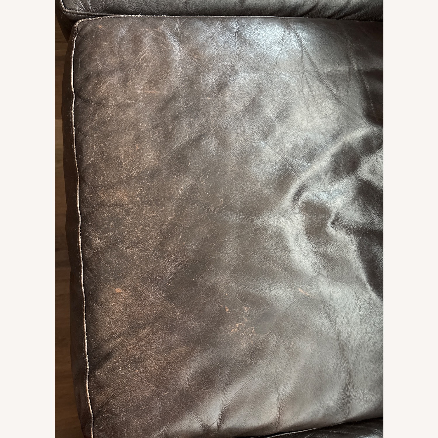 Dark Brown Leather 3+ Seater Sofa - image-5