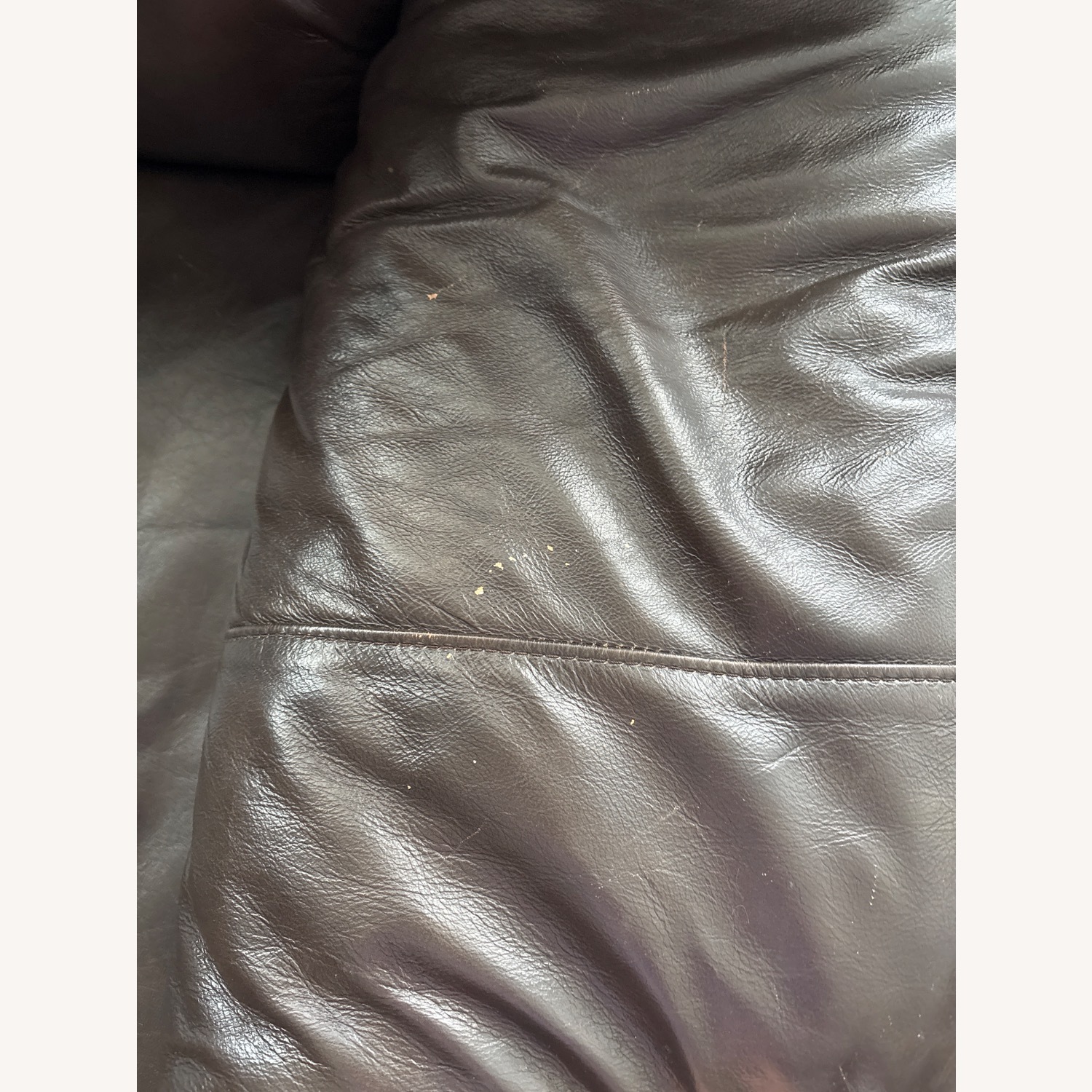 Dark Brown Leather 3+ Seater Sofa - image-4