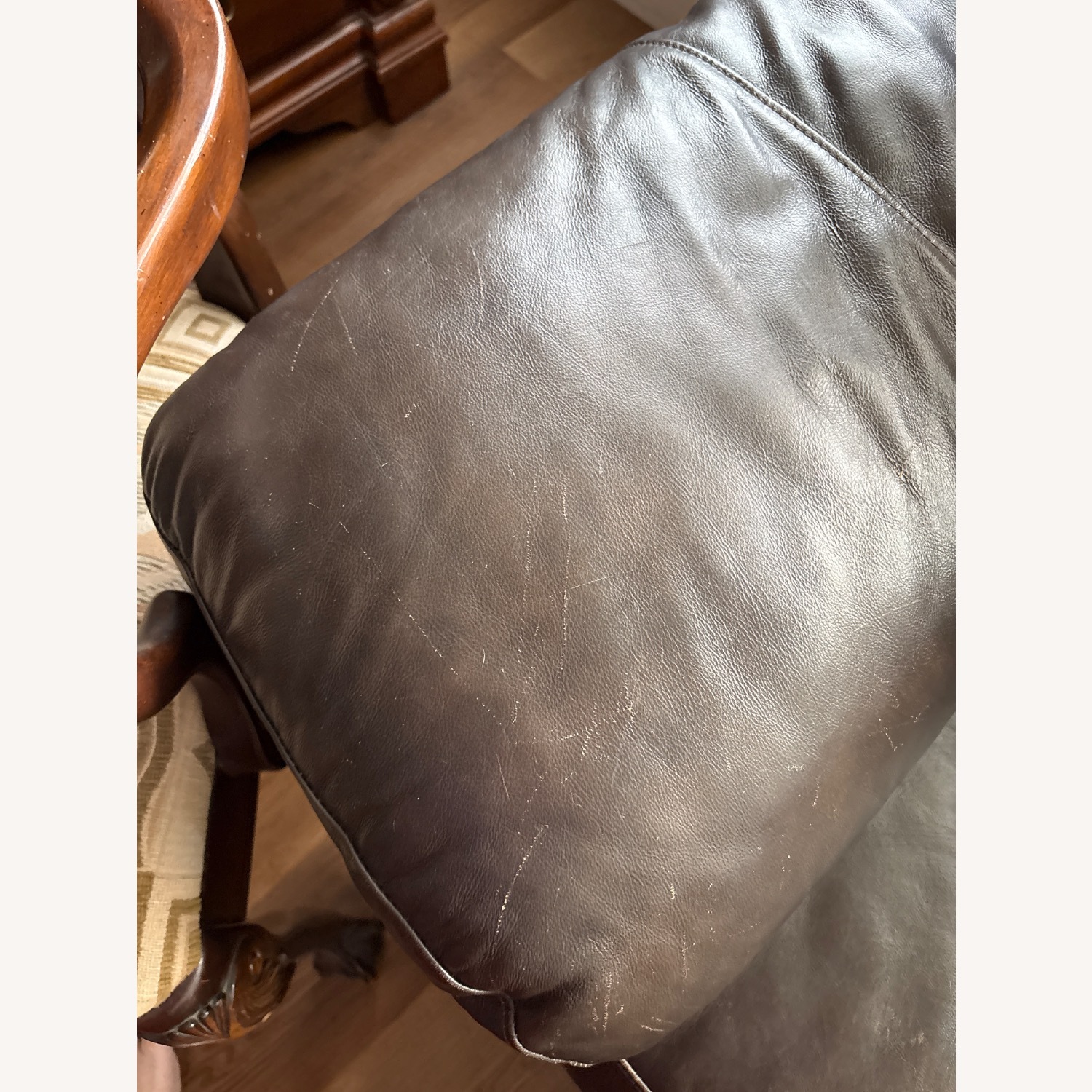 Dark Brown Leather 3+ Seater Sofa - image-6