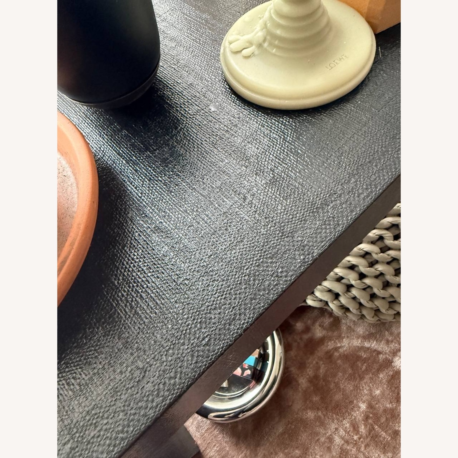 CB2 52" Black Resin Console Table - image-2