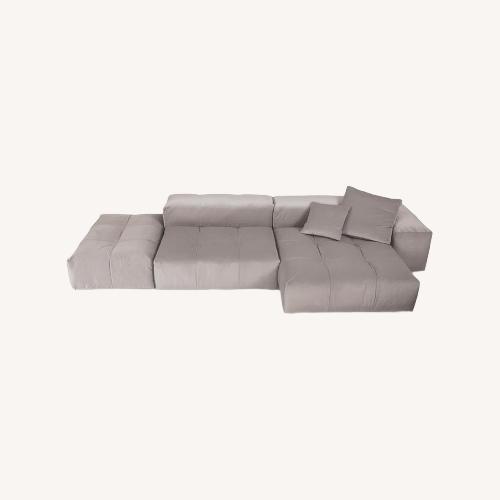 Used Saba Italia Natural Suede 3+ Piece Sectional for sale on AptDeco