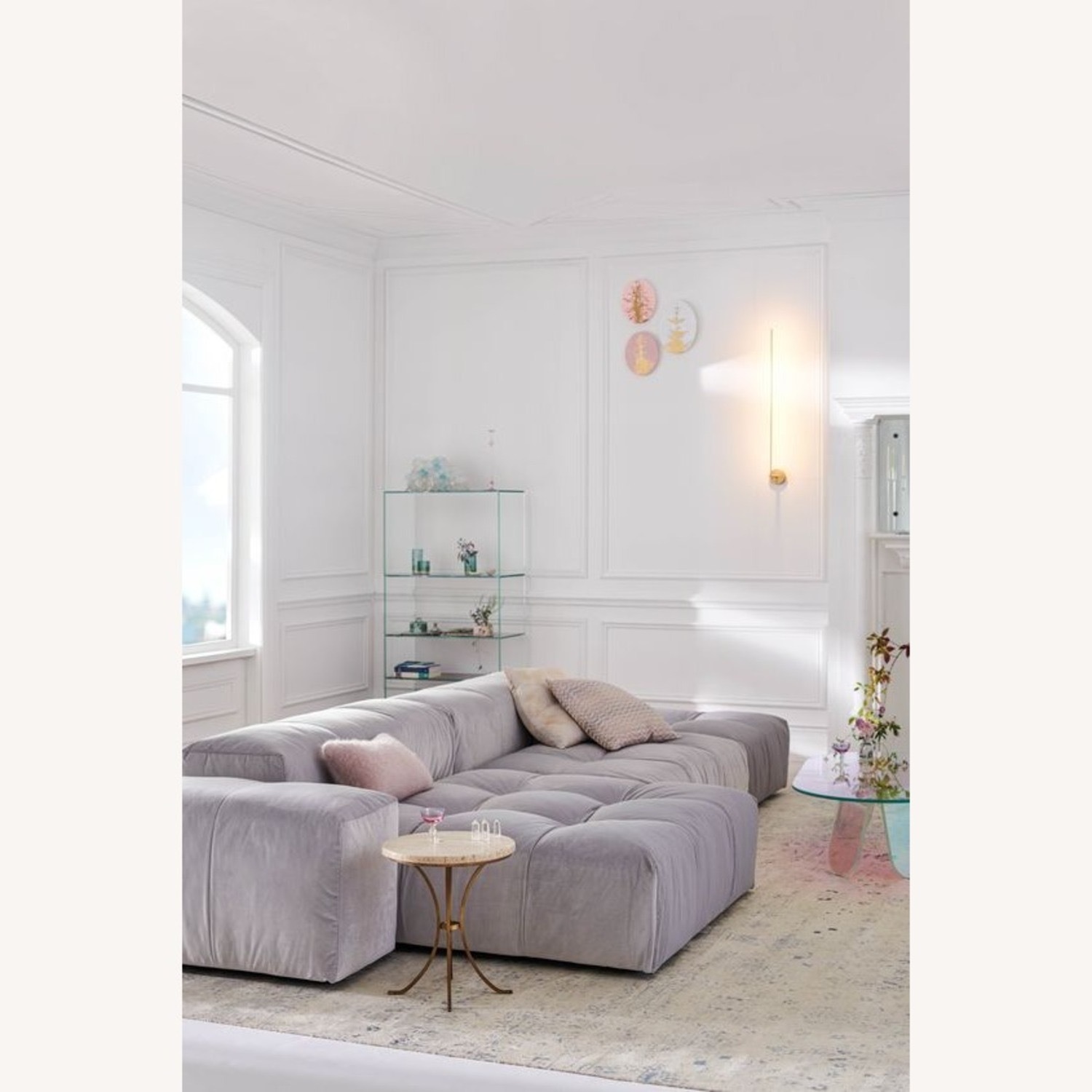 Saba Italia Natural Suede 3+ Piece Sectional - image-8