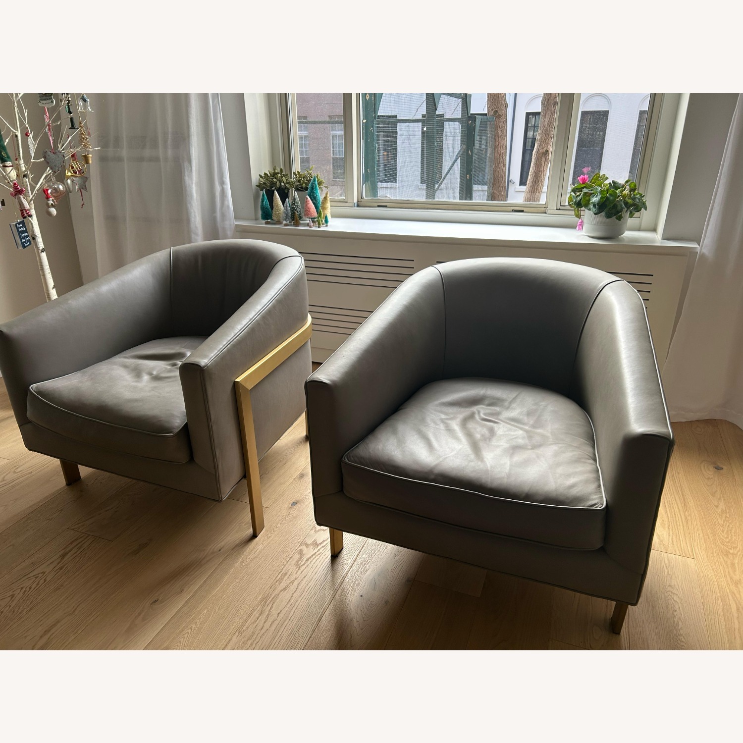 Restoration Hardware Reginald Light Gray Accent Chairs - image-2