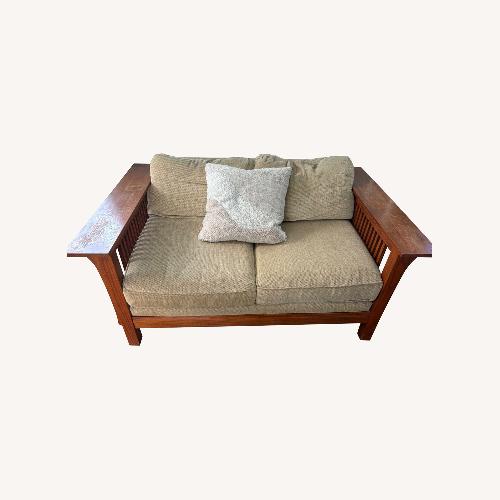 Used Wood Loveseat for sale on AptDeco