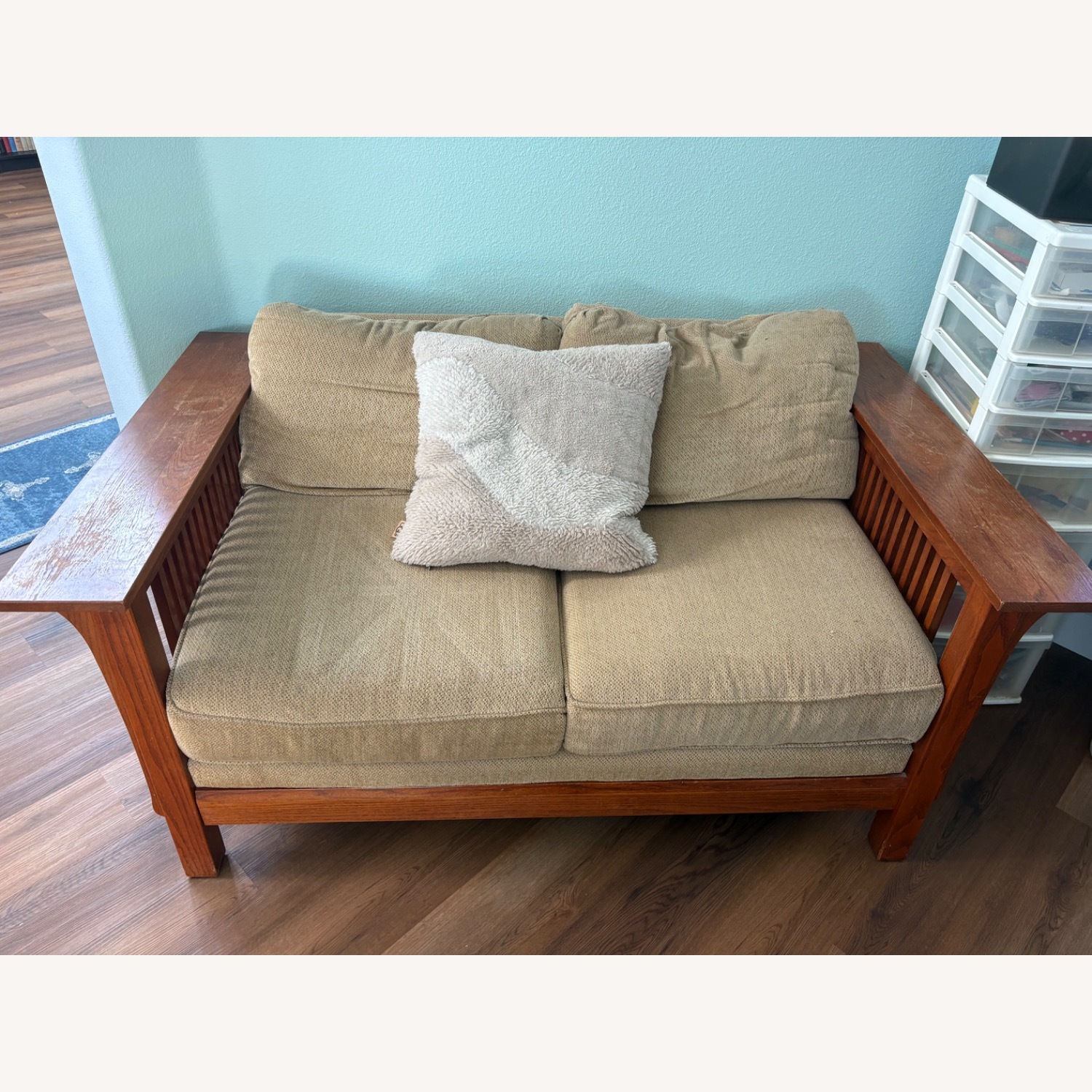 Wood Loveseat - image-1