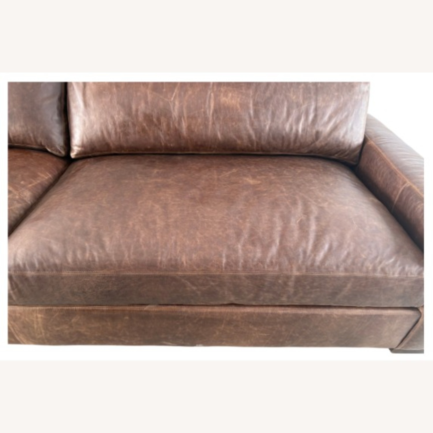 Restoration Hardware Maxwell Leather Sofa — 10' Luxe Depth - image-9
