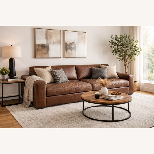 Used Restoration Hardware Maxwell Leather Sofa — 10' Luxe Depth for sale on AptDeco