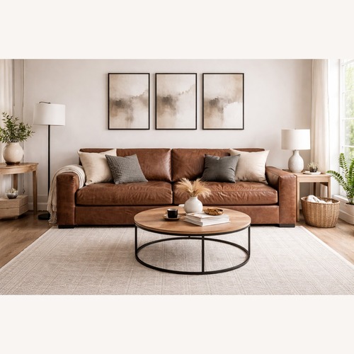Used Restoration Hardware  Maxwell Leather Sofa — 10' Luxe Depth for sale on AptDeco