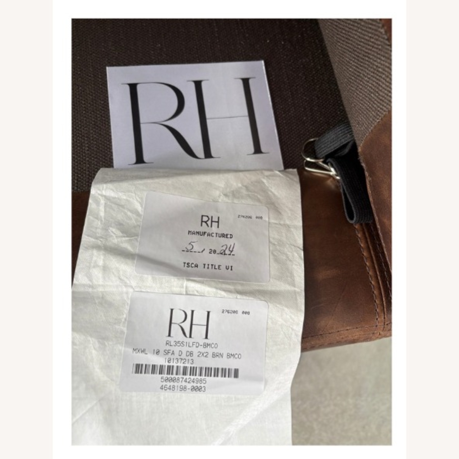 Restoration Hardware Maxwell Leather Sofa — 10' Luxe Depth - image-4