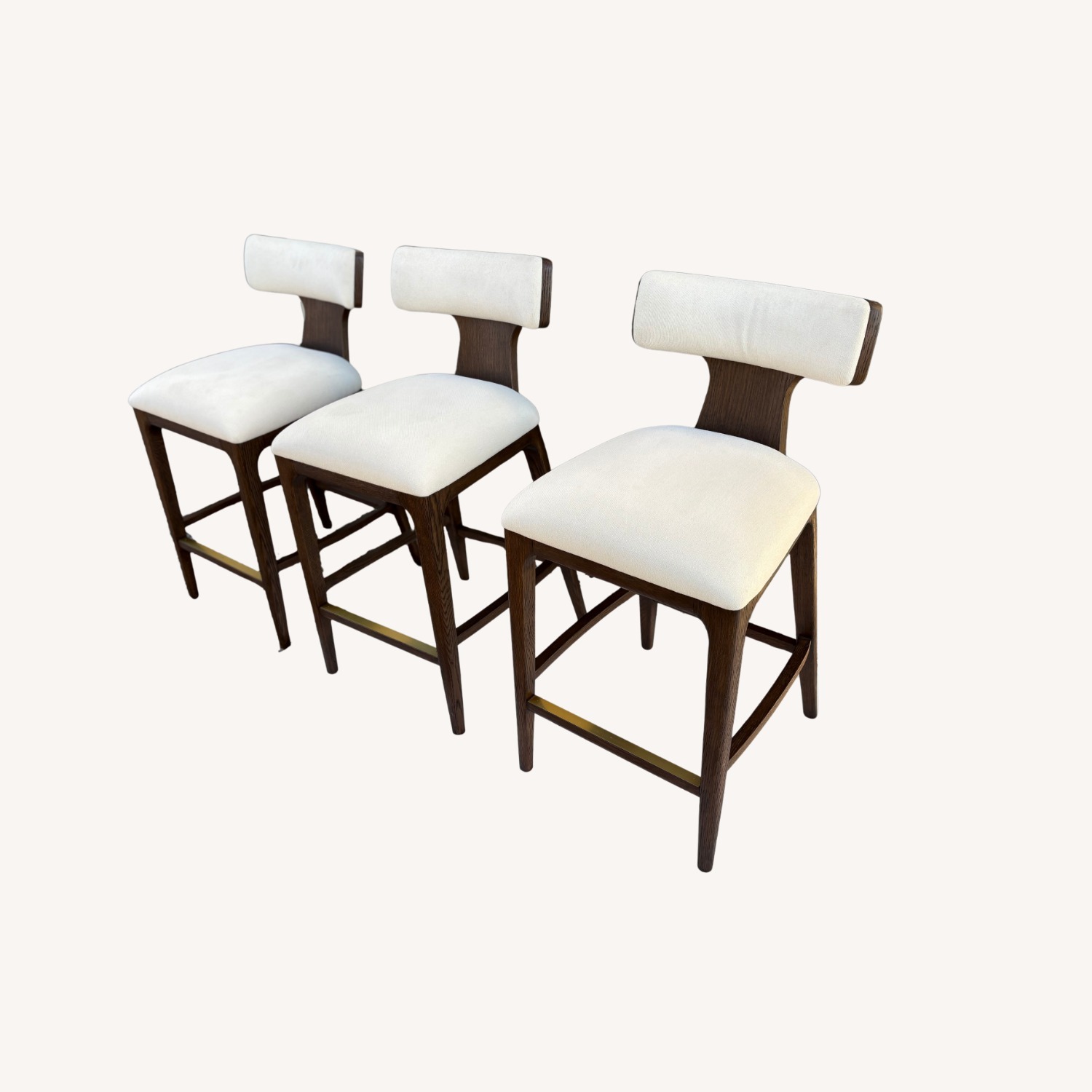 Restoration Hardware Ligné Fabric Counter Stools — Set of 3 - image-15