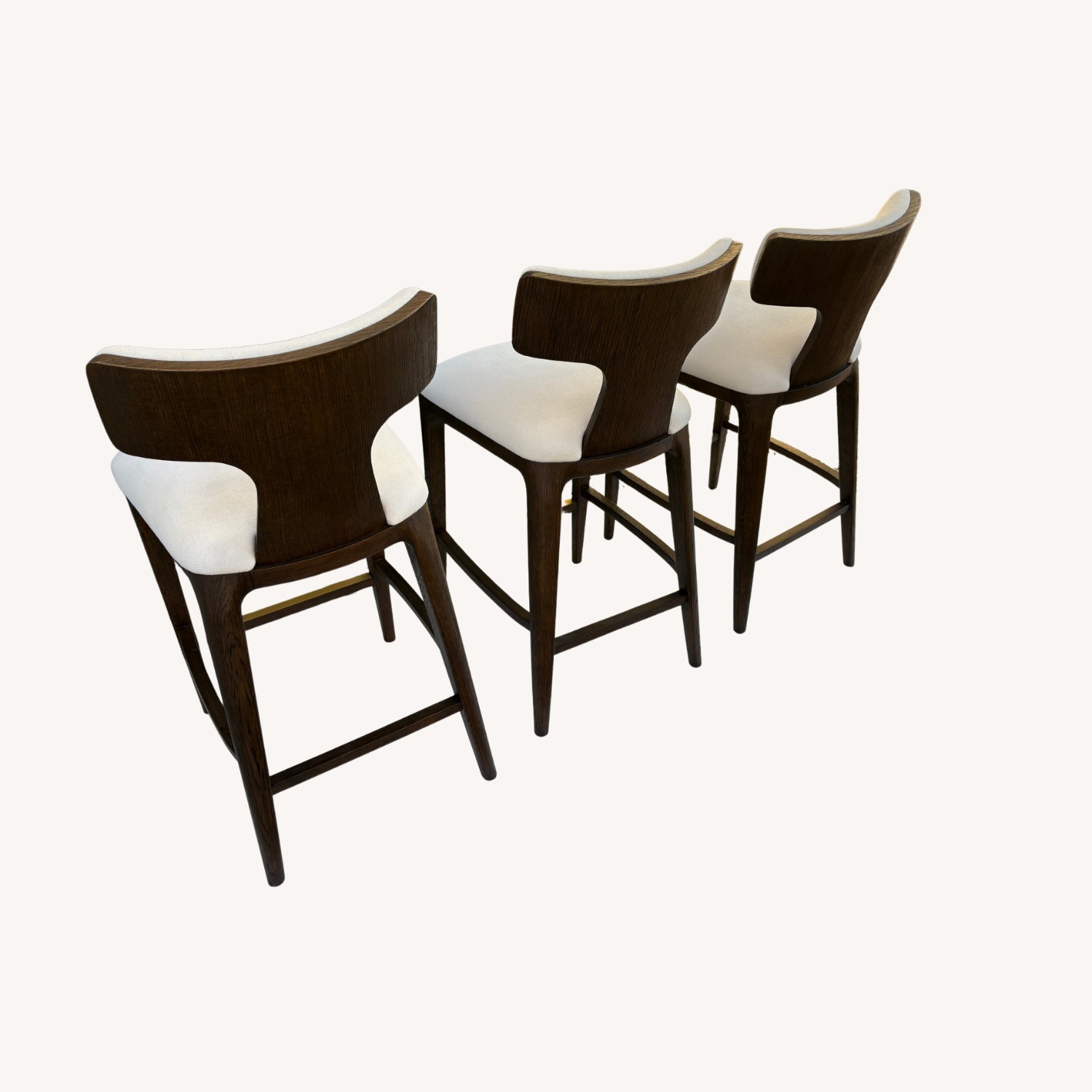 Restoration Hardware Ligné Fabric Counter Stools — Set of 3 - image-10