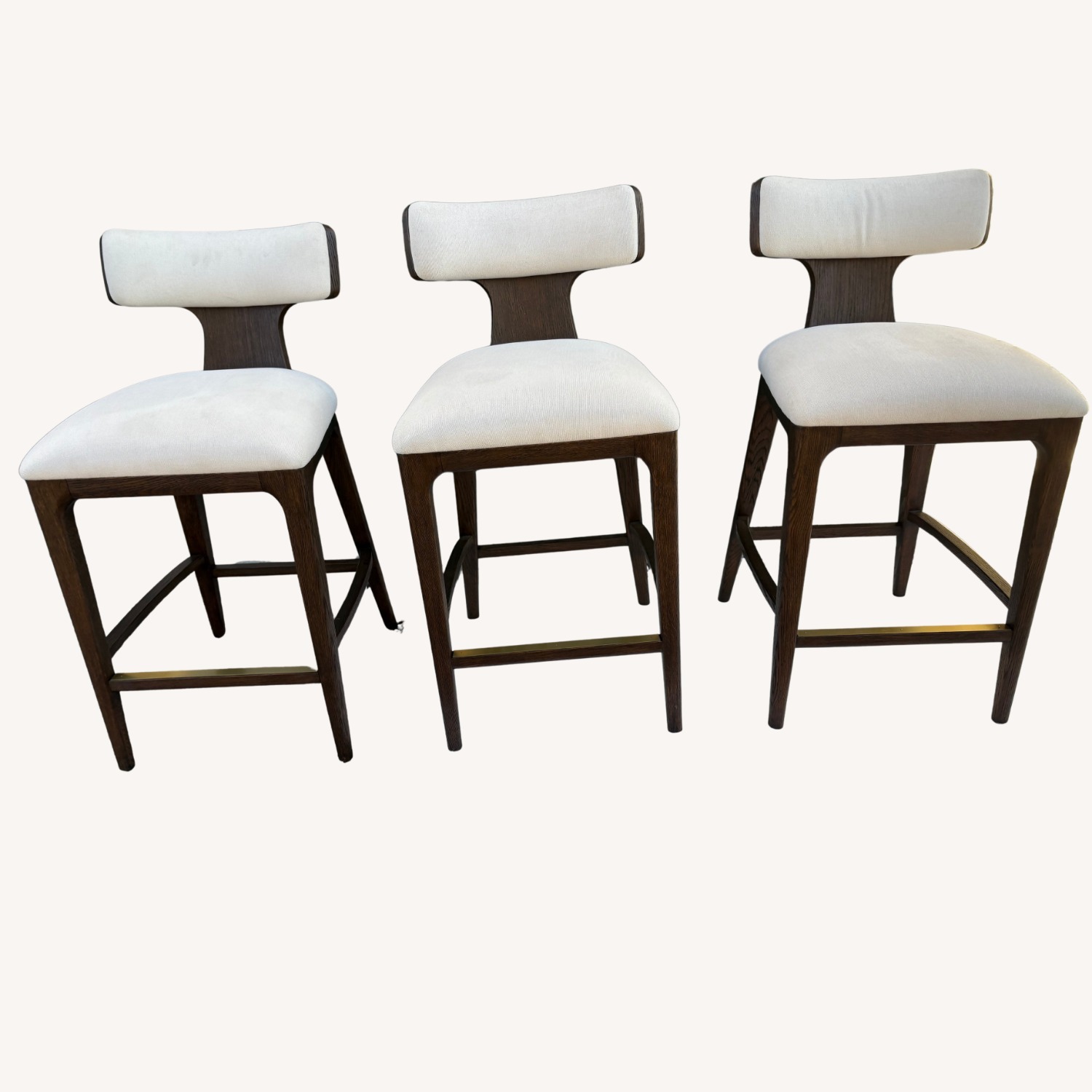 Restoration Hardware Ligné Fabric Counter Stools — Set of 3 - image-18