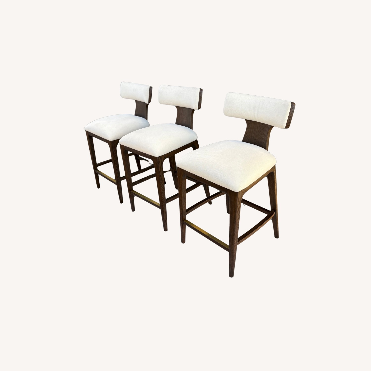 Restoration Hardware Ligné Fabric Counter Stools — Set of 3 - image-16