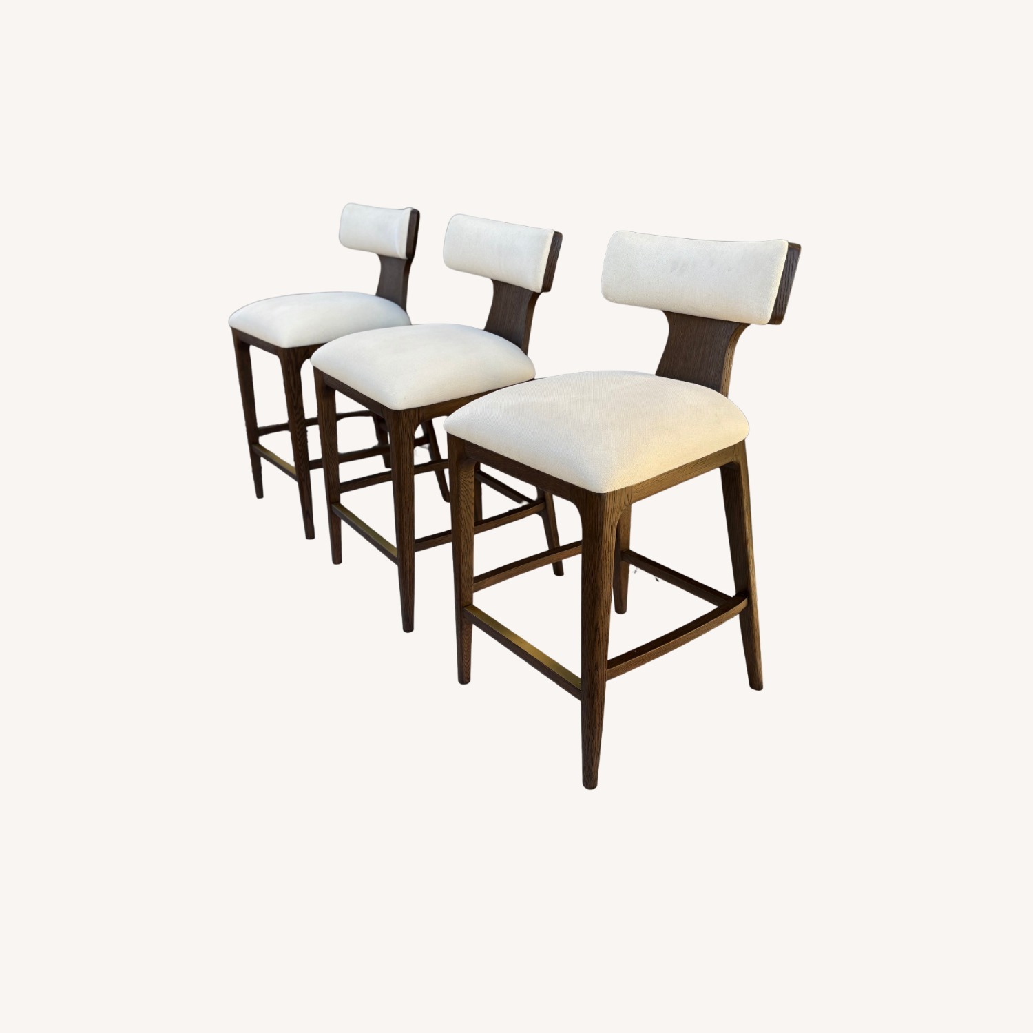 Restoration Hardware Ligné Fabric Counter Stools — Set of 3 - image-25