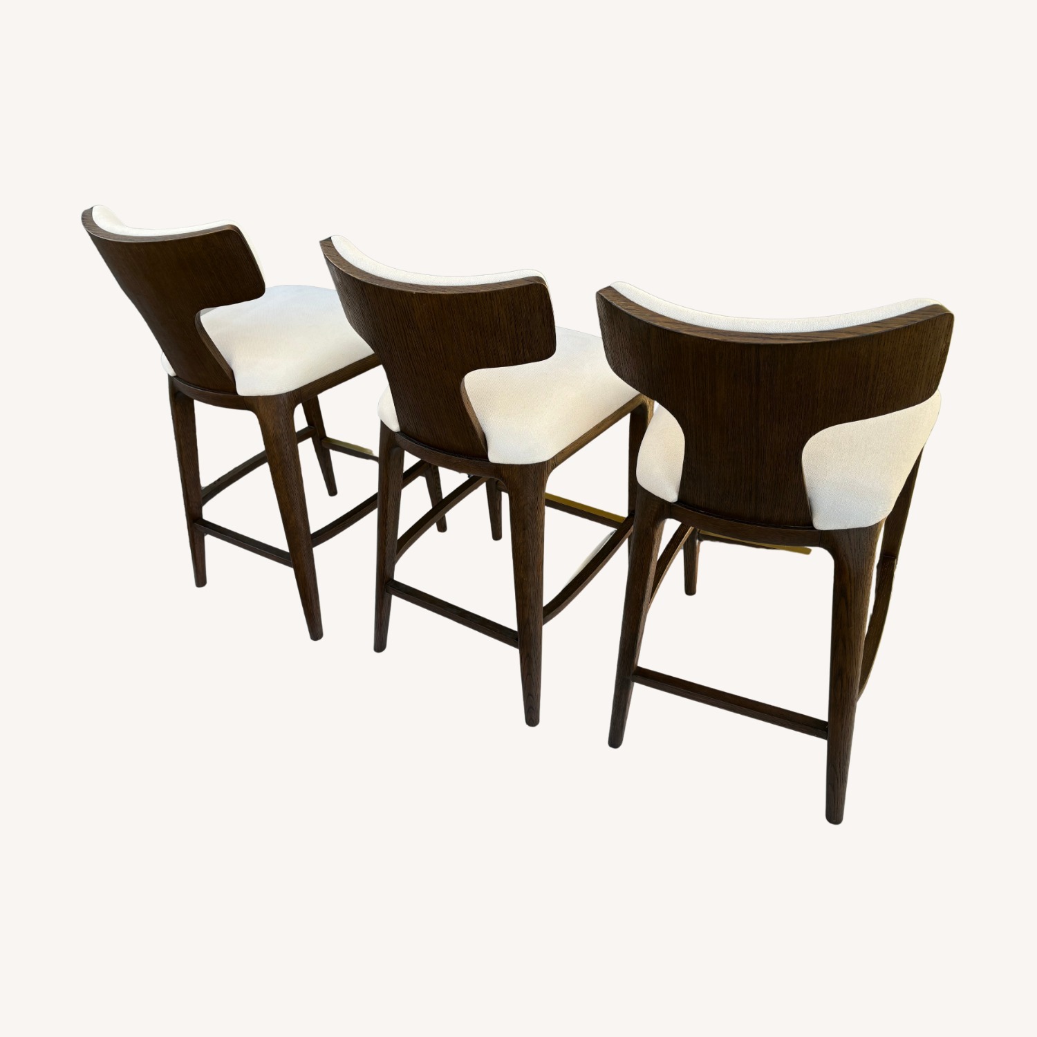 Restoration Hardware Ligné Fabric Counter Stools — Set of 3 - image-8