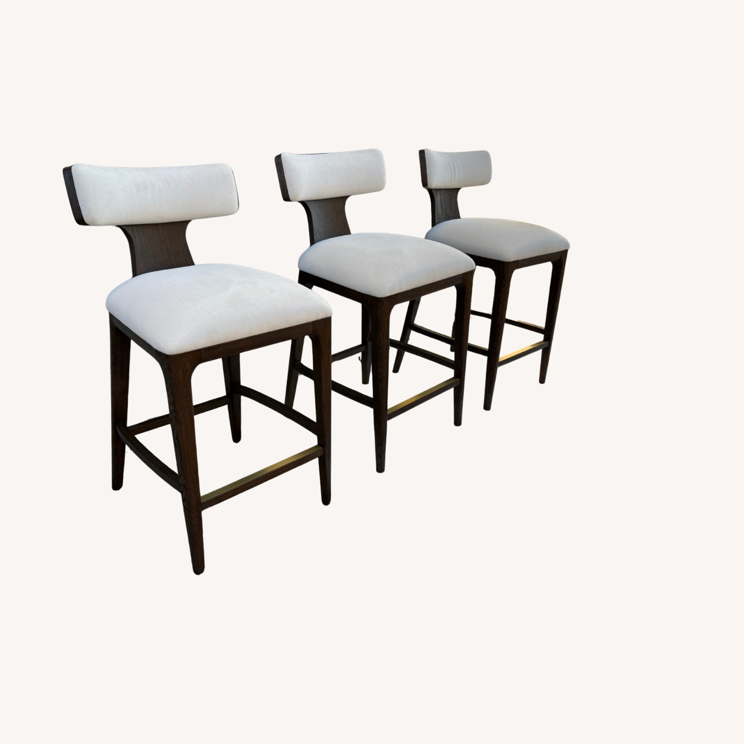 Restoration Hardware Ligné Fabric Counter Stools — Set of 3 - image-22