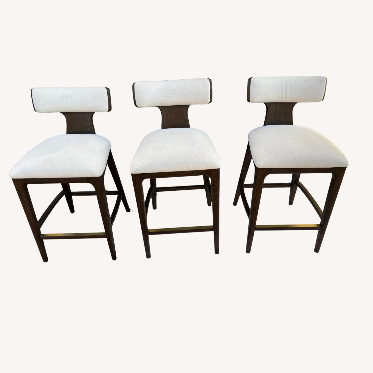 Restoration Hardware Ligné Fabric Counter Stools — Set of 3 - image-21