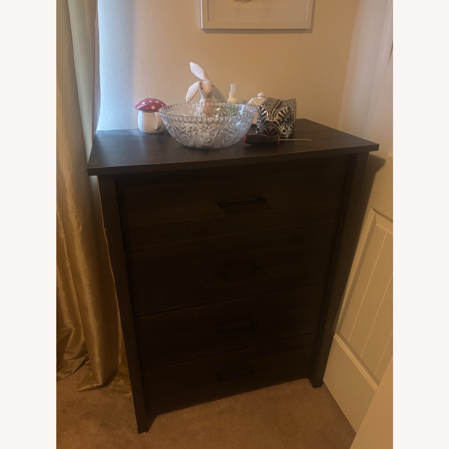 Dark Brown Wood Dresser - image-4