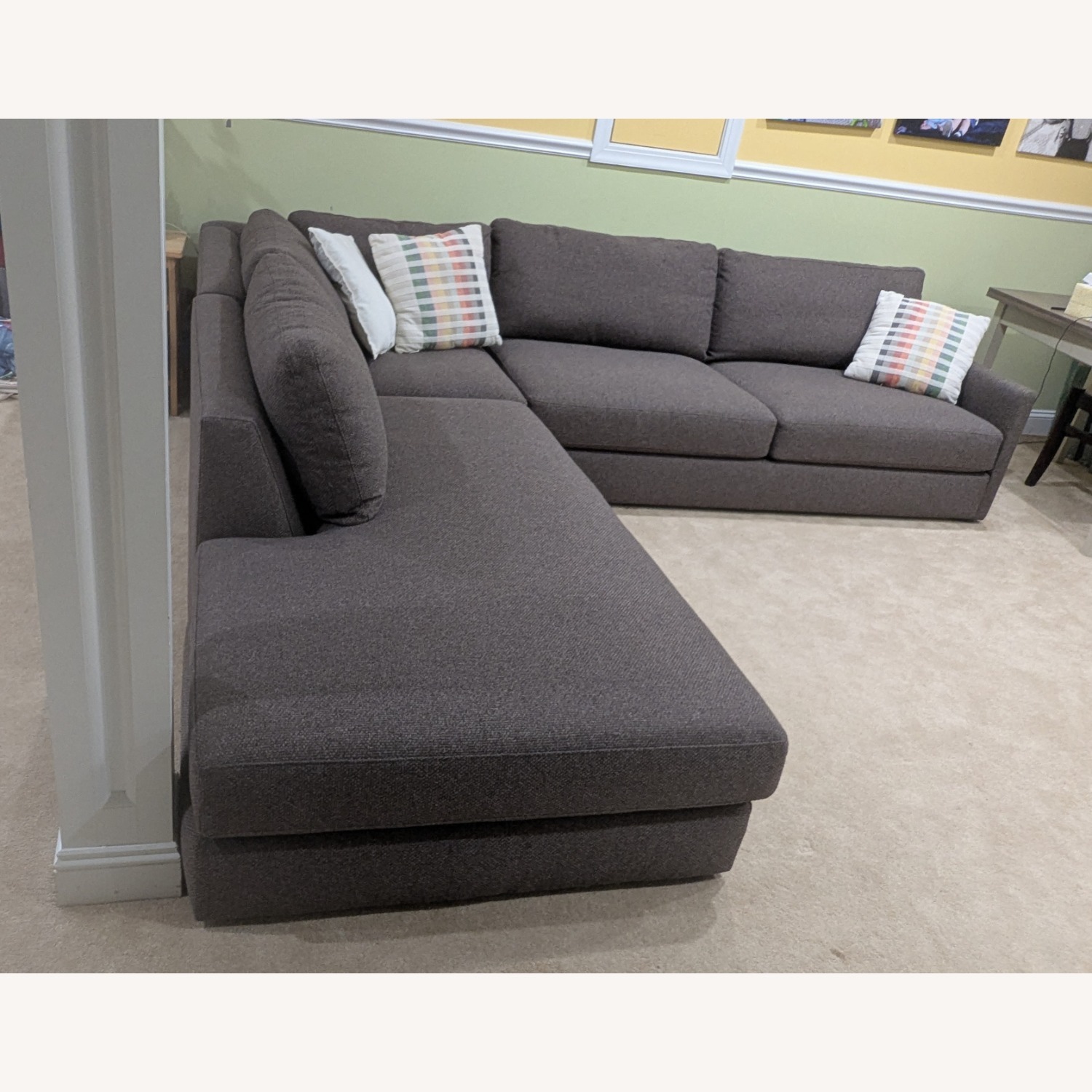 Crate & Barrel Drake Dark Gray Sectional - image-6