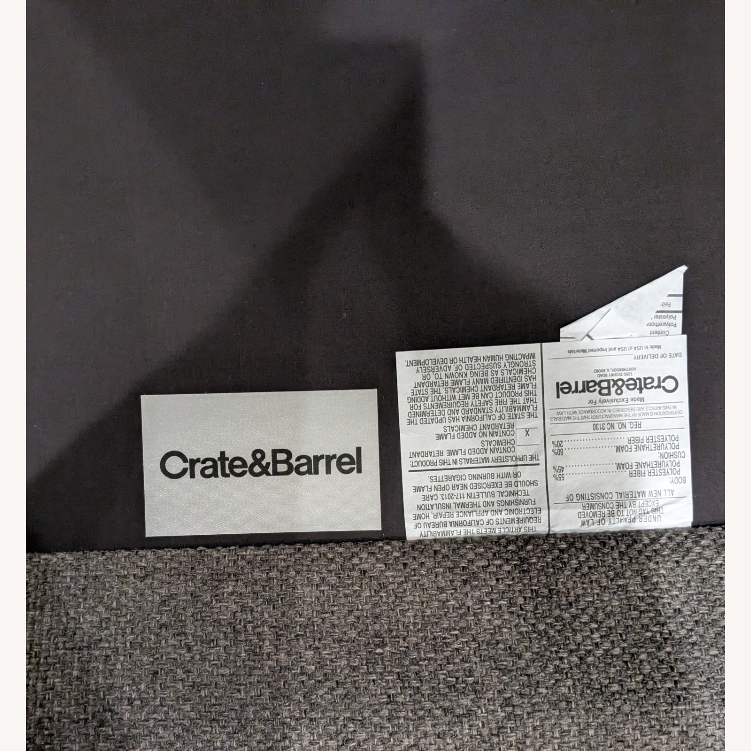 Crate & Barrel Drake Dark Gray Sectional - image-1