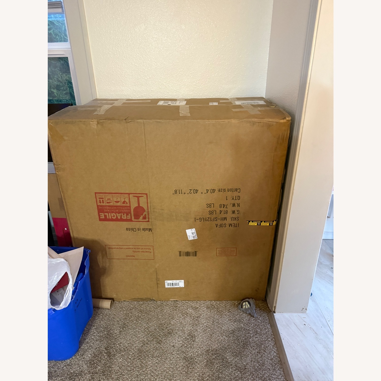 Bed Bath & Beyond Light Gray Fabric 2 Seater Sofa - image-4