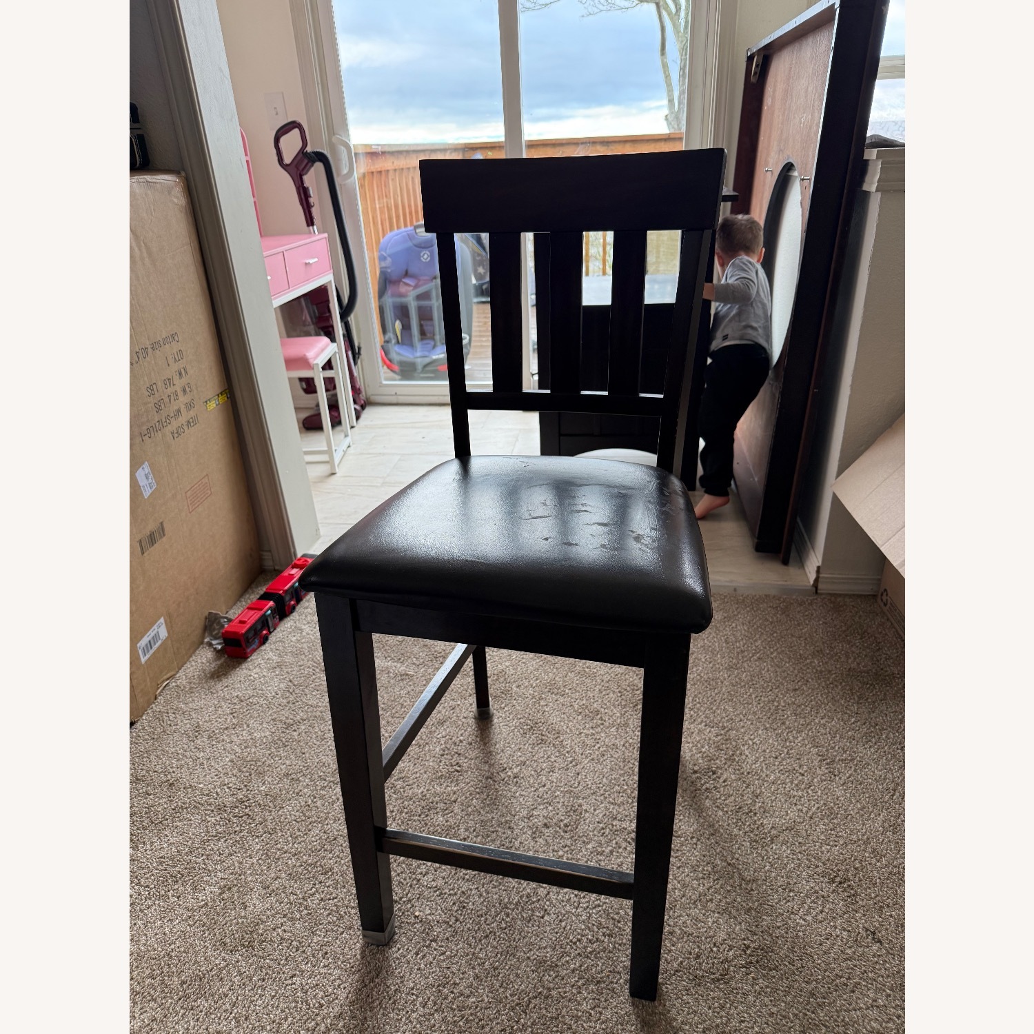 Dark Brown Wood Dining Table - image-4