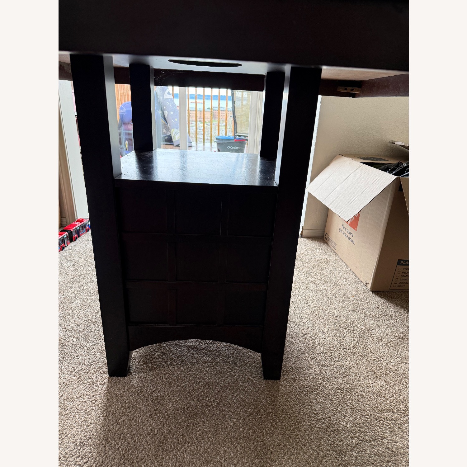 Dark Brown Wood Dining Table - image-2