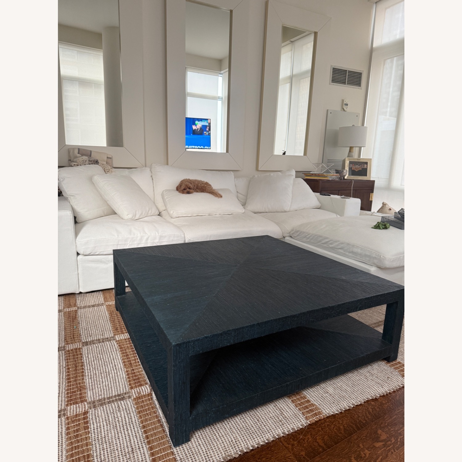 Serena & Lily Raffia Square Coffee Table - image-2