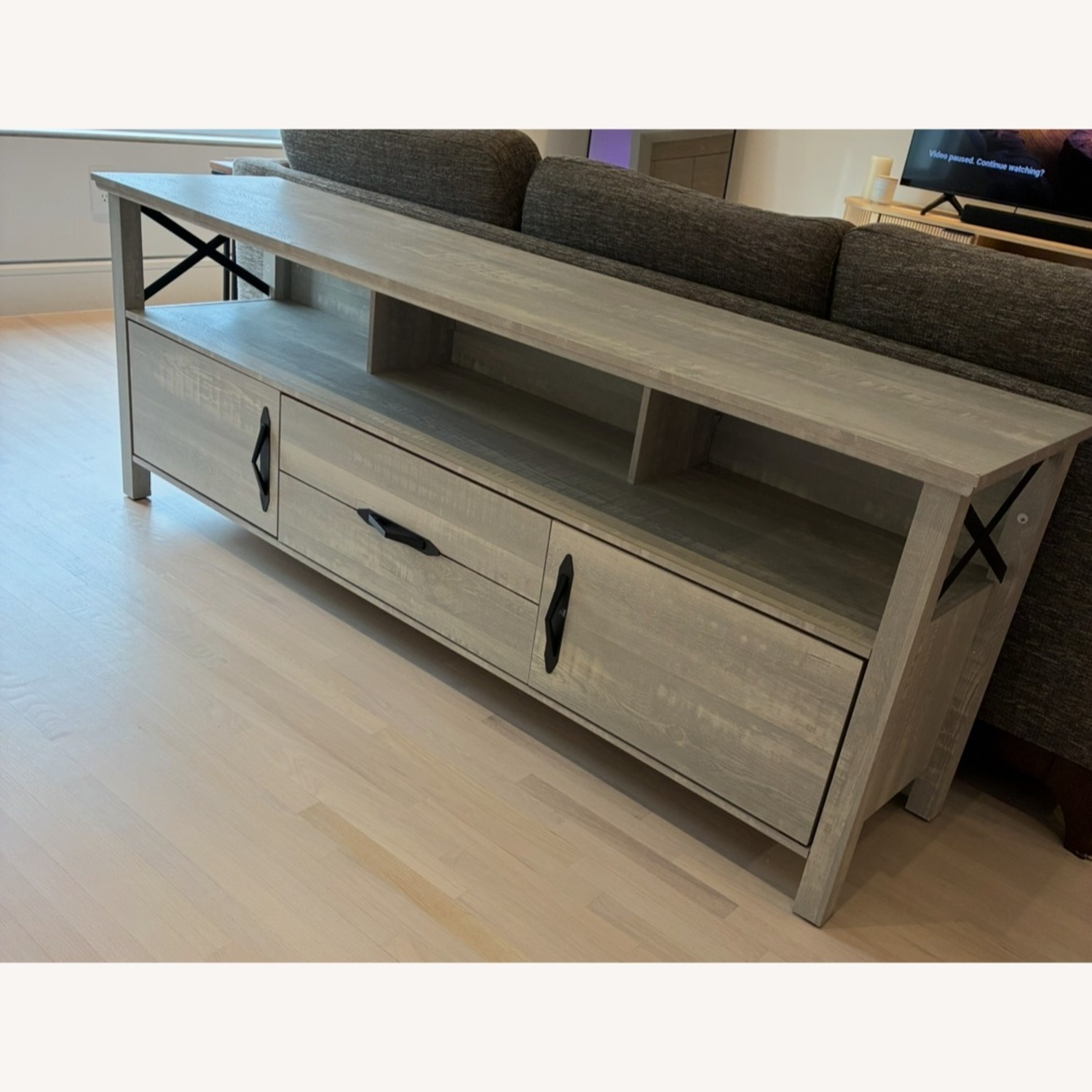 Wayfair Light Gray Wood TV Stand - image-2