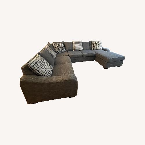 Used Raymour & Flanigan Hamden Light Gray 3+ Piece Sectional for sale on AptDeco