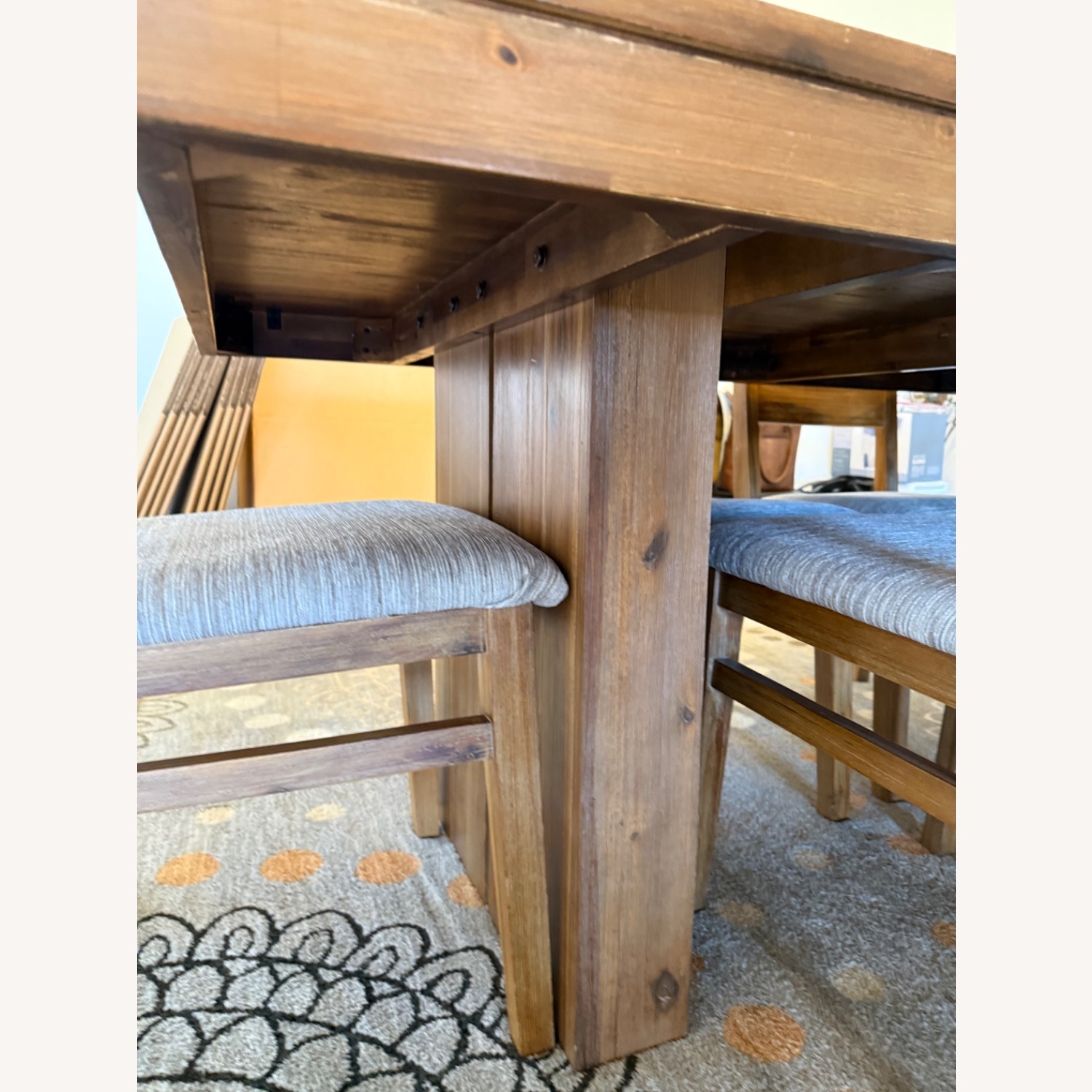 Macy's Light Brown Wood Dining Table - image-4