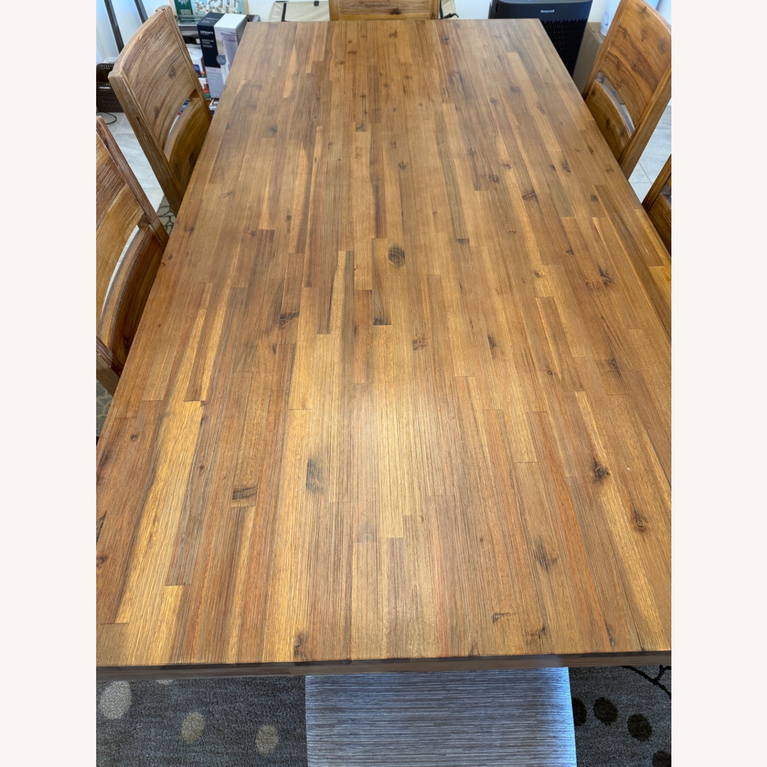 Macy's Light Brown Wood Dining Table - image-2